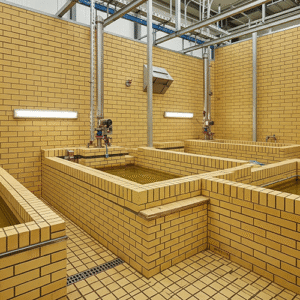 Acid processing floors & containment area