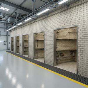 Acid processing floors & containment areas